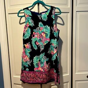 Lilly Pulitzer Women's Donna Romper Inky Navy Peanut Gallery  Size 6. EUC